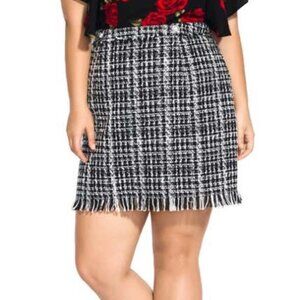 Bouclé Tweed Miniskirt